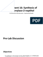 Experiment 16: Synthesis of 1-Phenylazo-2-Napthol: Pre-Lab and Post-Lab Discussion + Experimental Results