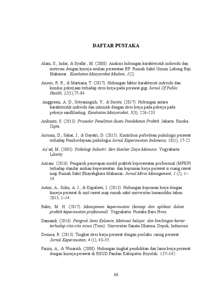 Daftar Pustaka Penelitian Keperawatan | PDF | Sains & Matematika