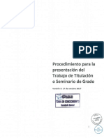 Procedimiento Para La Presentación Del Trabajo de Titulación. Bibliotecas