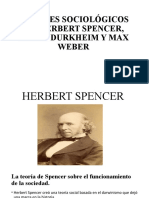 Clase Sobre Los Aportes Sociologicos de Spencer, Durkheim y Weber
