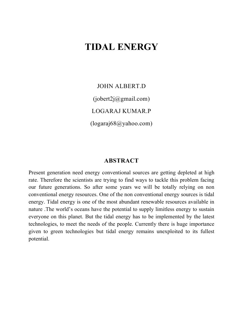 Harnessing Tidal Energy for Sustainability | PDF