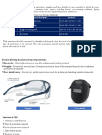 Eye Protection:: S. No Material Description Standards