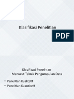 Klasifikasi Penelitian - Pertemuan 5