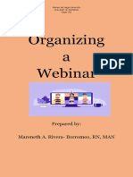 Organizing A Webinar: Prepared By: Mareneth A. Rivera-Borromeo, RN, MAN