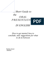 A Short Guide To The Oral Presentation in English