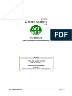 ALTMAN S Z Score Analysis ACI Limited