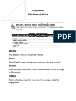 Assignment#2 Topic: Paragraph Writing Q1