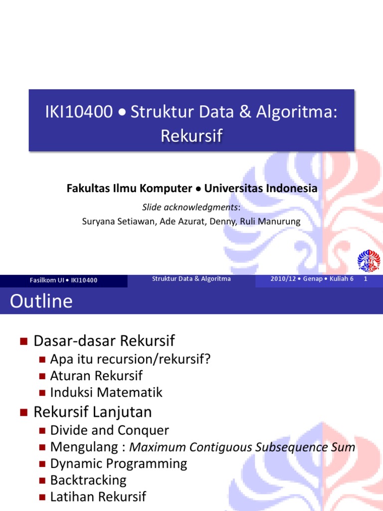Dasar-Dasar Rekursi dalam Algoritma | PDF