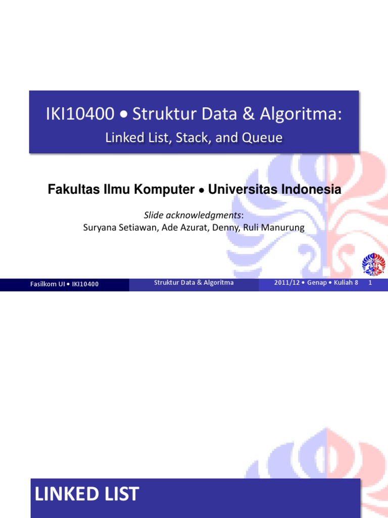 Kegunaan dan Implementasi Linked List | PDF | Metode & Bahan Ajar