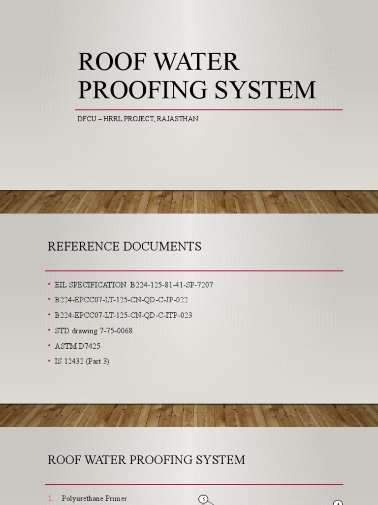 Roof Waterproofing Procedure Overview | PDF | Polyurethane | Concrete