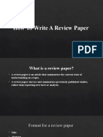How To Write A Review Paper