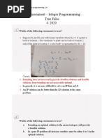 Self Assessment Integer Programmming