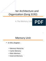 Computer Architecture and Organization (Eeng 3192) : 4. The Memory Unit