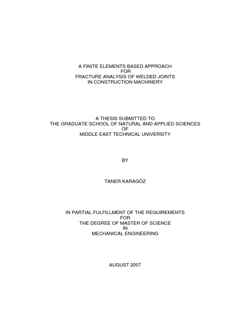 Fracture Analysis of Welded Joints | PDF | Fracture Mechanics | Fatigue ...