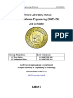 Software Laboratory Manual: Intro To Software Engineering (SWE-106)