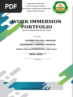 SHS-WORK IMMERSION PORTFOLIO