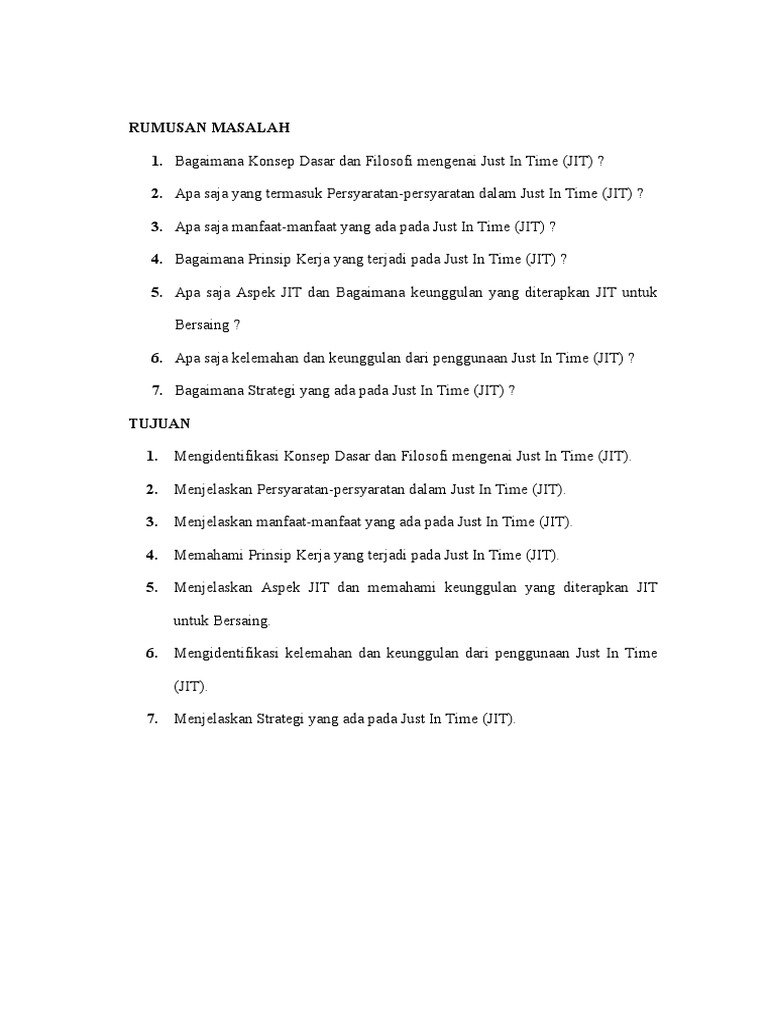 Keunggulan dan Tantangan Just In Time | PDF | Bisnis
