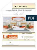 Bill of Quantities: Proposed Abu Dhabi Branch Refurbishment