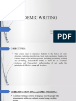 Academic Writing: Bba 4A PREPARED BY: Ms. Fatima Kiran