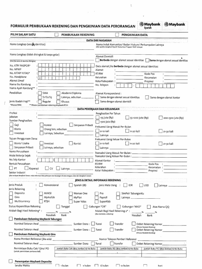 Maybank Form PDF