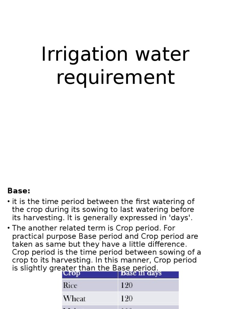 Irrigation Water Requirement Part2 PDF Irrigation Intensive Farming