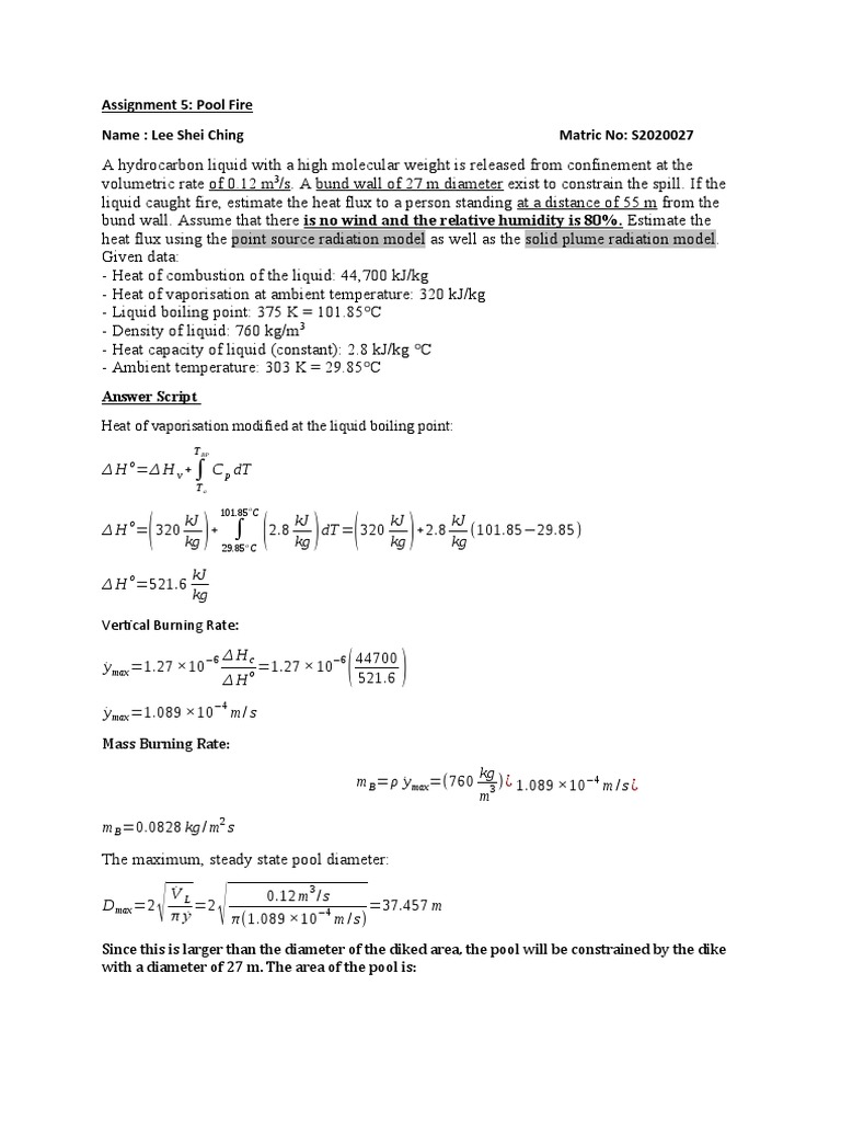 Pool Fire Heat Flux Estimation Analysis | PDF | Liquids | Heat