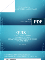 Measurement of Variables: Operational Definition and Scales