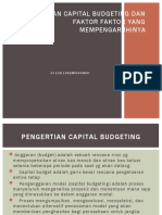 PENGERTIAN CAPITAL BUDGETING DAN FAKTOR FAKTOR YANG MEMPENGARUHINYA