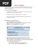 Vendor Consignment: Basic Configuration For Consignment Process 1. Activate Consignment Prices Via Info Records