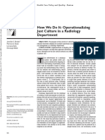 How We Do It: Operationalizing Just Culture in A Radiology Department