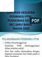 Power Point Laporan Kegiatan Posbindu PTM PKM Seba 2020
