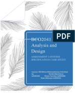 BCO2041 System Analysis and Design: Assignment 2 System Specification Case Study