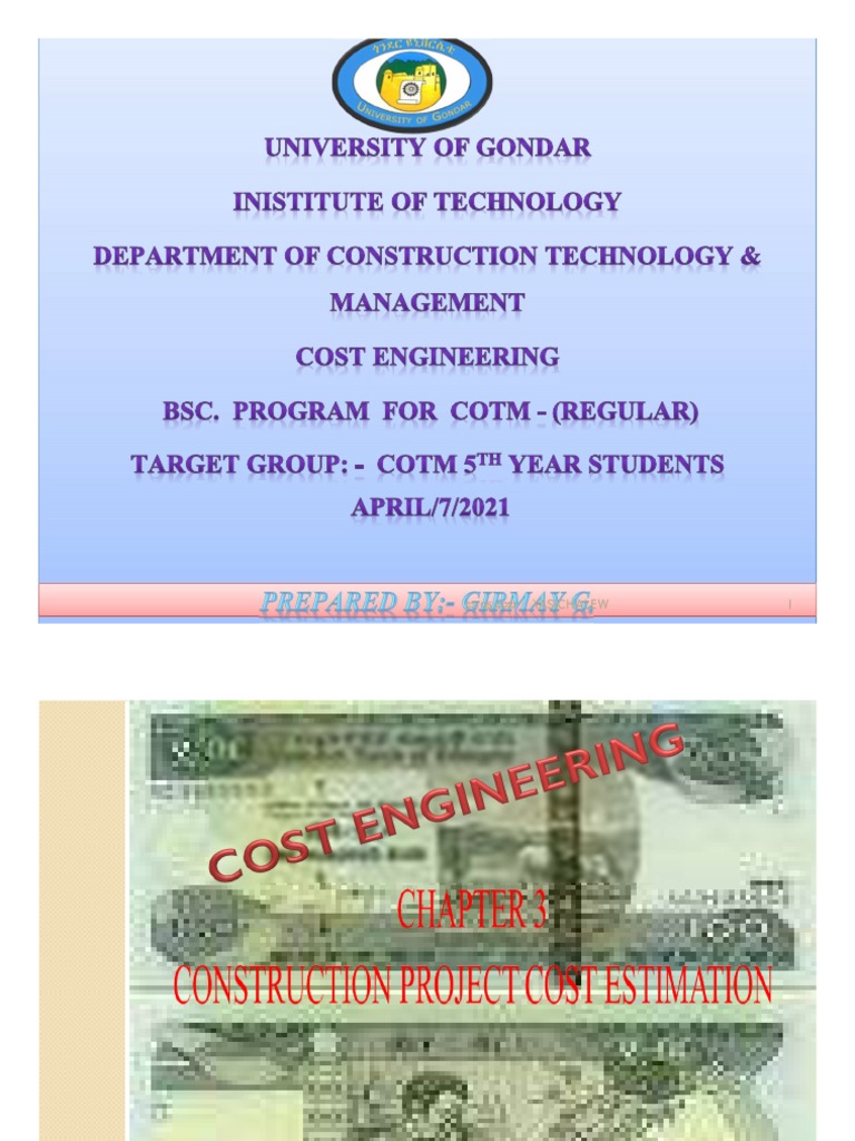 Construction Cost Estimation Guide | PDF | Labour Economics ...