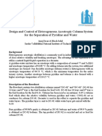 Design and Control of Heterogeneous Azeotropic Column System For The Separation of Pyridine and Water