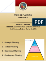 Types of Planning Lecture # 8