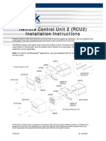 Remote Control Unit 2 (RCU2) Installation Instructions