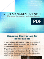 Event Management NC Iii: Managing Contractors For Indoor Events