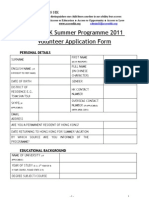 Volunteer Application Form 2011
