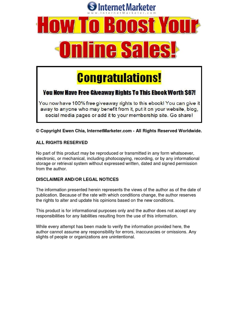 How To Boost Your Online Sales | PDF | Self-Improvement