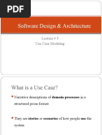 Software Design & Architecture: Lecture # 3 Use Case Modeling