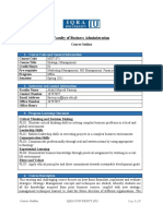 Strategic Management. Course Outline. Spring 2021