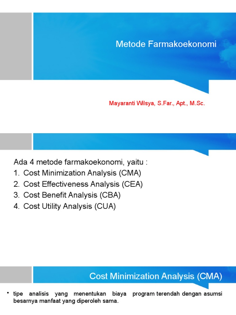 Metode Analisis Farmakoekonomi | PDF | Pengembangan Diri