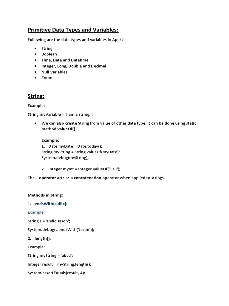 Explain Primitive Data Types In Detail