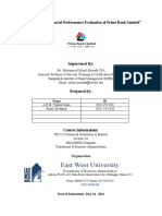 Term Paper On "Financial Performance Evaluation of Prime Bank Limited