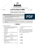 Mock Test Paper For AIIMS Test 2019