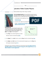 Student Exploration: Roller Coaster Physics