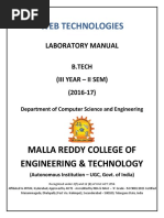 CSE III-II SEM(Web Technologies Lab Manual)