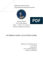 Analisis Del Gobierno de Cipriano Castro A Juan Vicente Gomez - Jesus