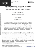 Behavioural Supports For Parents of Children With An Intellectual Disability and Problem Behaviours 2002