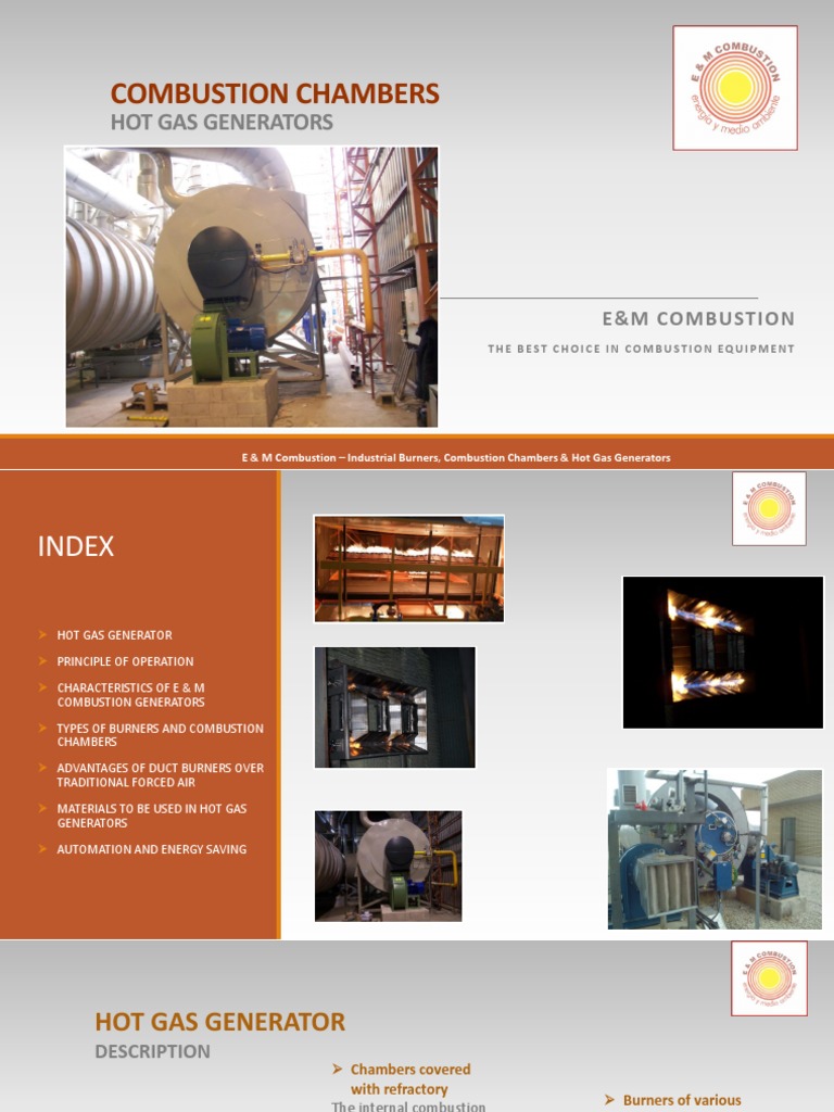 Industrial Hot Gas Generators Overview | PDF | Combustion | Gases